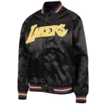 Los Angeles Lakers Hardwood Classics Full-Snap Black Satin Jacket
