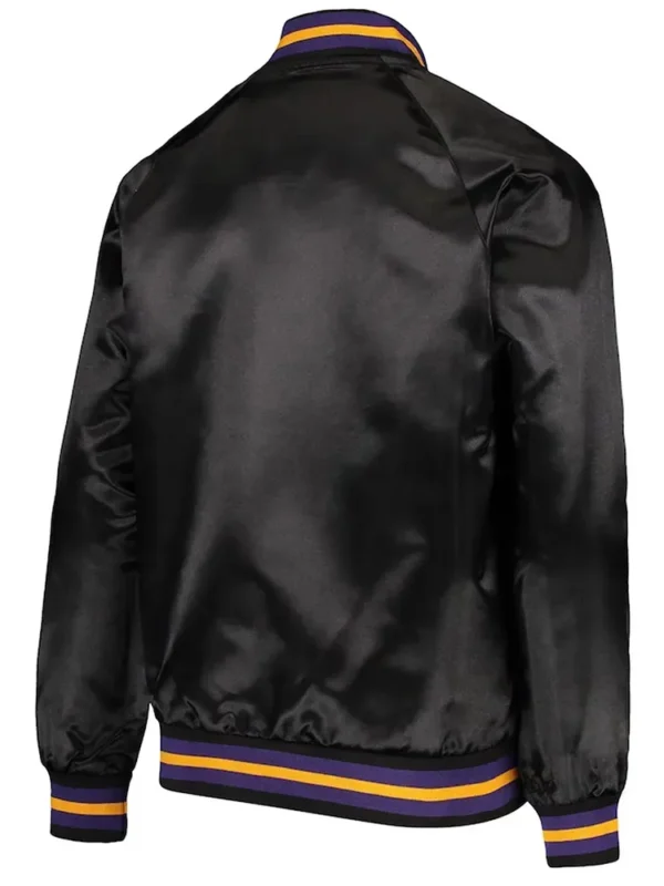 Los Angeles Lakers Hardwood Classics Full-Snap Black Satin Jacket