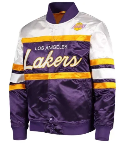 Los Angeles Lakers Hardwood Classics Purple White Jacket