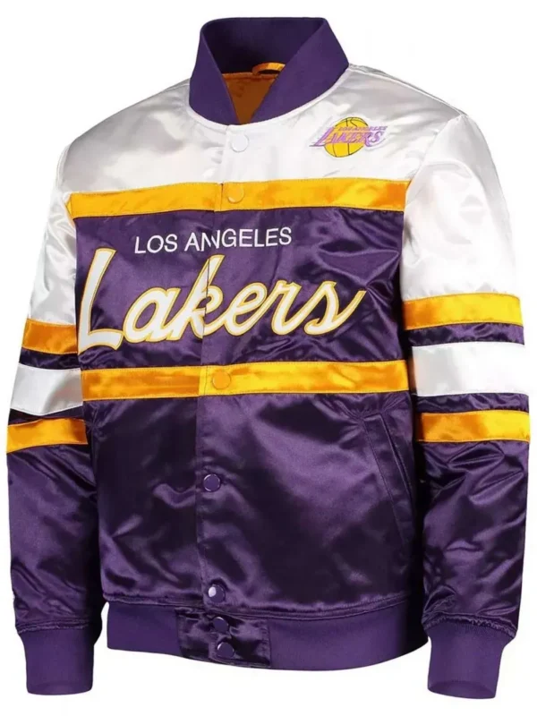Los Angeles Lakers Hardwood Classics Purple White Jacket