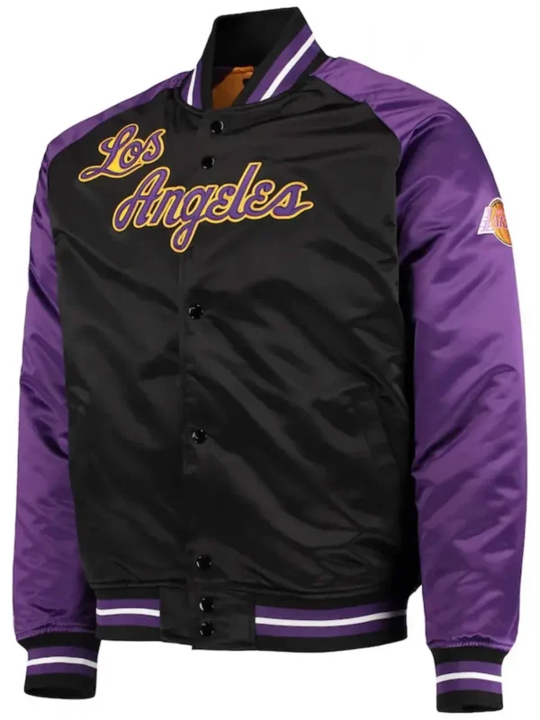 Los Angeles Lakers Hardwood Classics Reload 3.0 Purple Black Satin Jacket