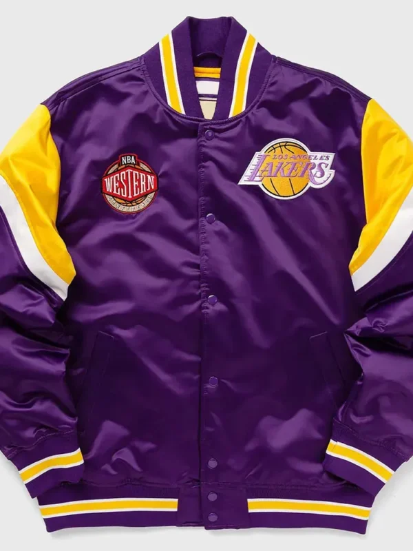 Los Angeles Lakers Heavyweight Purple Satin Jacket