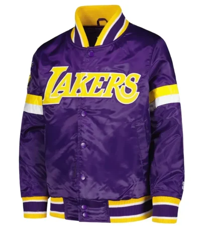 Los Angeles Lakers Home Game Purple Satin Jacket