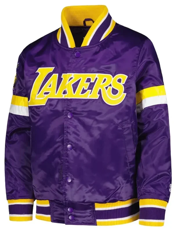 Los Angeles Lakers Home Game Purple Satin Jacket