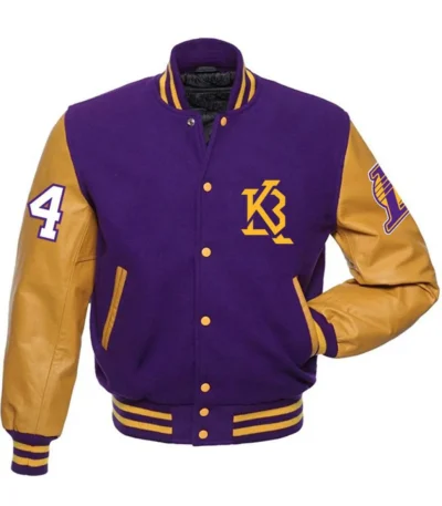 Los Angeles Lakers KB 24 Angel Letterman Purple and Yellow Jacket