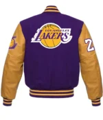 Los Angeles Lakers KB 24 Angel Letterman Purple and Yellow Jacket