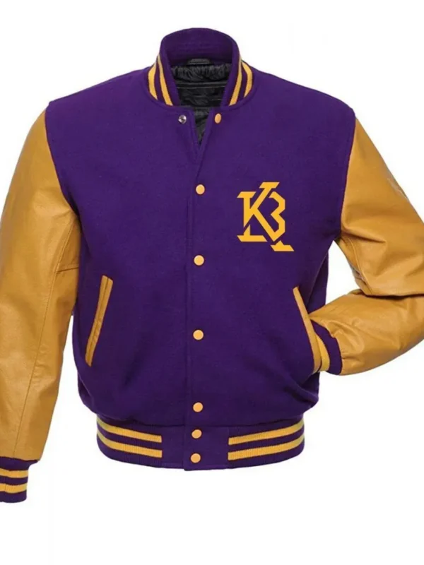 Los Angeles Lakers KB 24 Angel Purple and Yellow Varsity Jacket