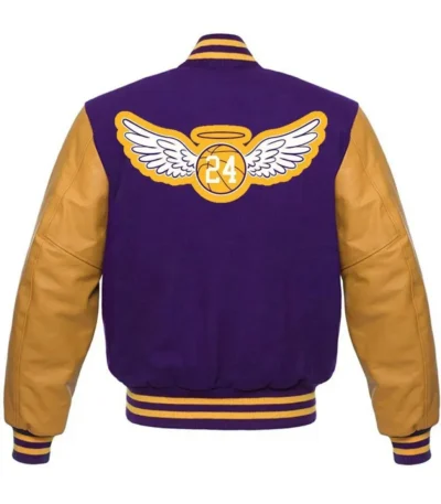 Los Angeles Lakers KB 24 Angel Purple and Yellow Varsity Jacket