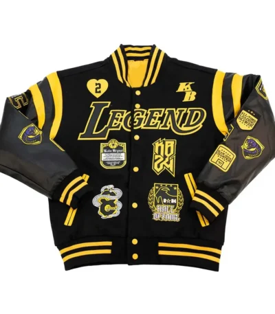 Los Angeles Lakers Kobe Bryant Collage Legends Black Varsity Jacket