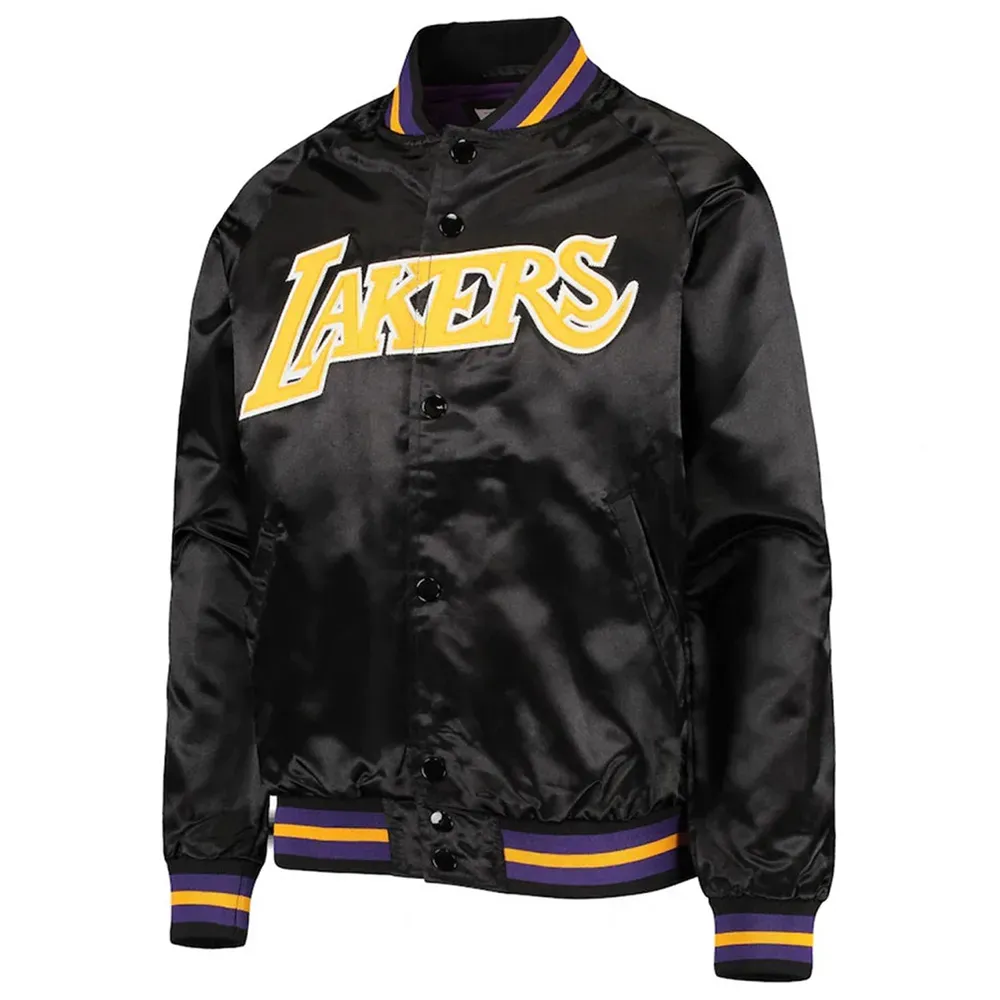 Los Angeles Lakers Lightweight Black Satin Jacket Los Angeles Lakers Lightweight Black Satin Jacket