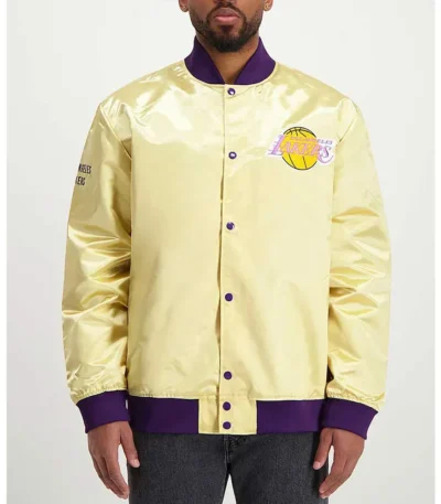 Los Angeles Lakers Lightweight Gold Satin Jacket