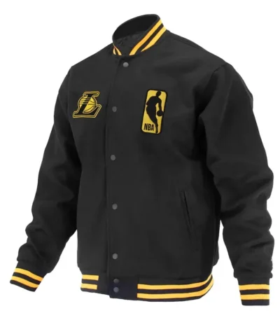 Los Angeles Lakers Logoman Shadow Black Varsity Jacket