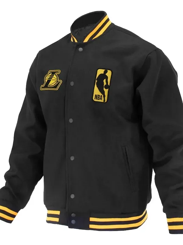 Los Angeles Lakers Logoman Shadow Black Varsity Jacket