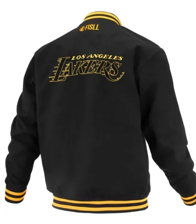 Los Angeles Lakers Logoman Shadow Black Varsity Jacket