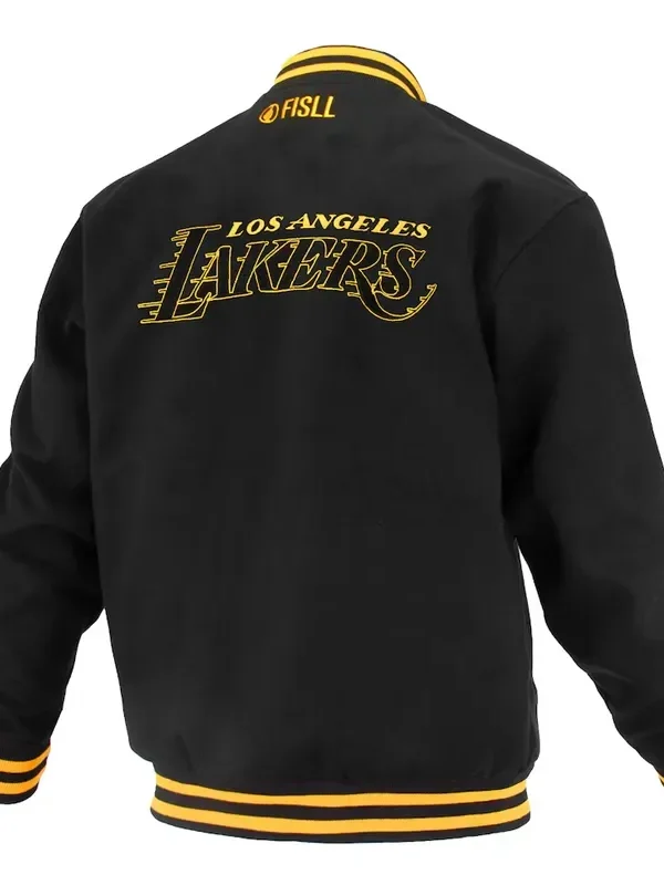 Los Angeles Lakers Logoman Shadow Black Varsity Jacket