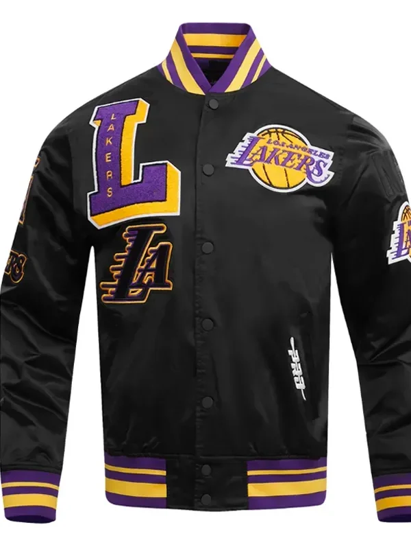 Los Angeles Lakers Mashup Classic Rib Satin Jacket