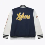 Los Angeles Lakers Navy and White Fleece Varsity Jacket