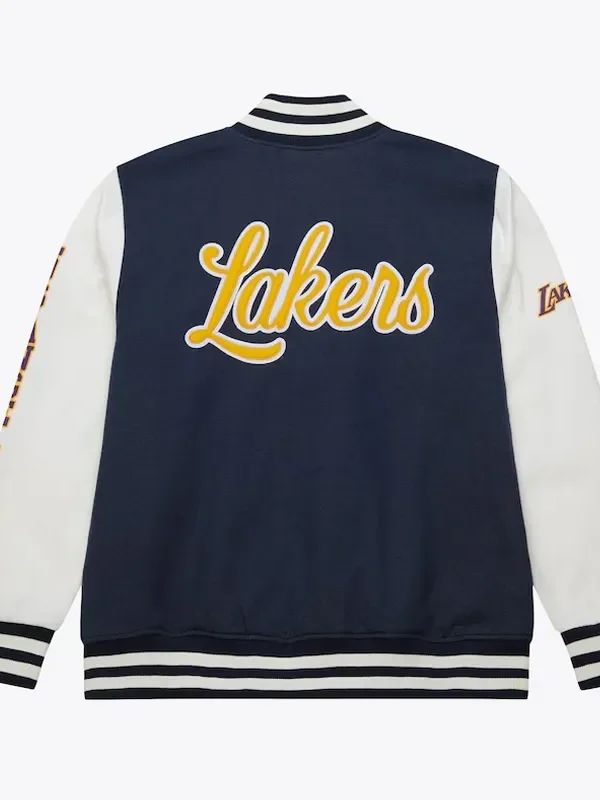 Los Angeles Lakers Navy and White Fleece Varsity Jacket