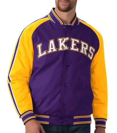 Los Angeles Lakers Polyester Purple and Yellow Jacket
