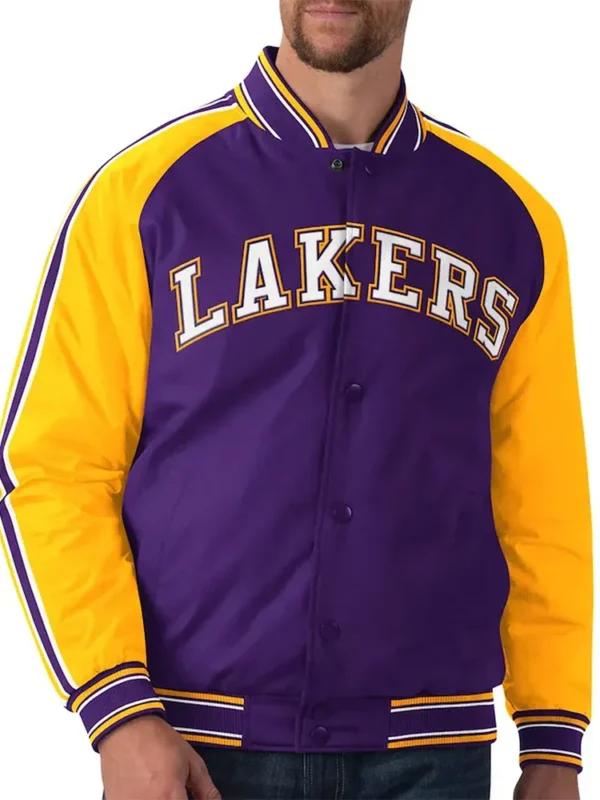 Los Angeles Lakers Polyester Purple and Yellow Jacket