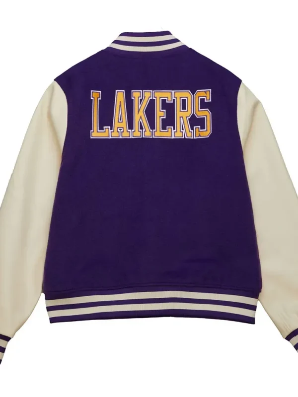 Los Angeles Lakers Purple and Off White Varsity Jacket