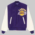 Los Angeles Lakers Purple and White Vintage Varsity Jacket