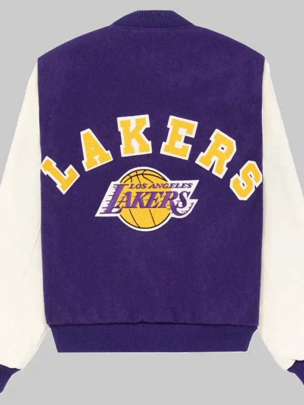 Los Angeles Lakers Purple and White Vintage Varsity Jacket