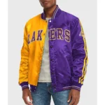 Los Angeles Lakers Purple and Yellow Varsity Satin Jacket