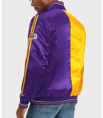 Los Angeles Lakers Purple and Yellow Varsity Satin Jacket