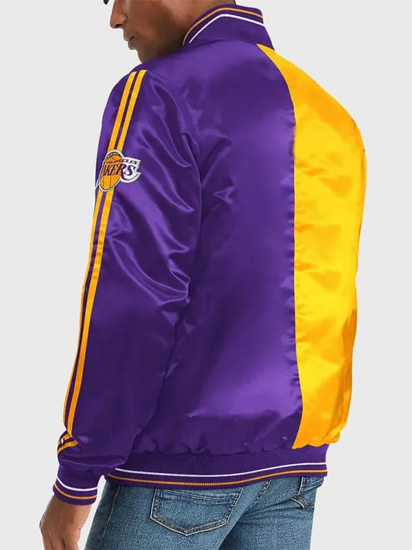Los Angeles Lakers Purple and Yellow Varsity Satin Jacket