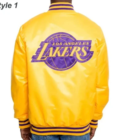 Los Angeles Lakers Satin Bomber Yellow Jacket