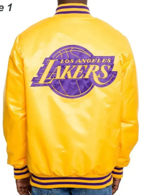Los Angeles Lakers Satin Bomber Yellow Jacket