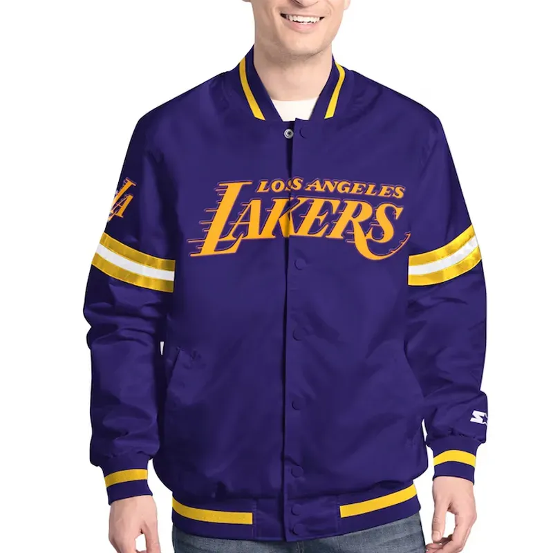 Los Angeles Lakers Scout Varsity Satin Jacket Los Angeles Lakers Scout Varsity Satin Jacket