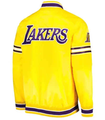 Los Angeles Lakers Slider Varsity Yellow Satin Jacket