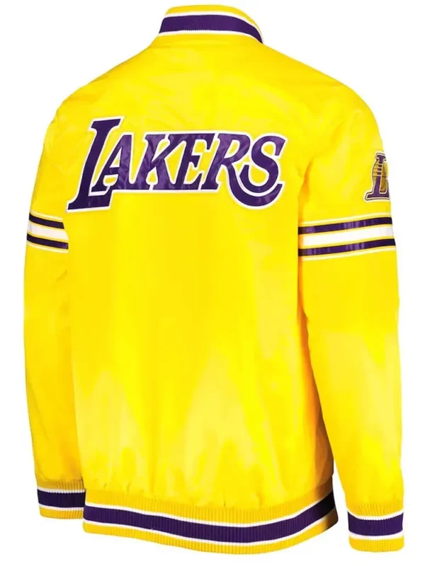 Los Angeles Lakers Slider Varsity Yellow Satin Jacket