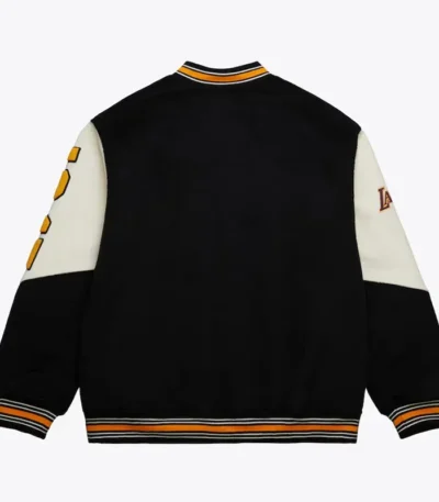 Los Angeles Lakers Team History Black Vintage Logo Varsity Jacket