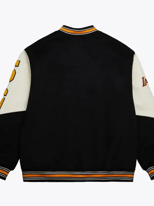 Los Angeles Lakers Team History Black Vintage Logo Varsity Jacket