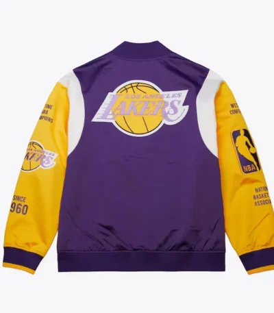 Los Angeles Lakers Team Origins Purple Satin Jacket