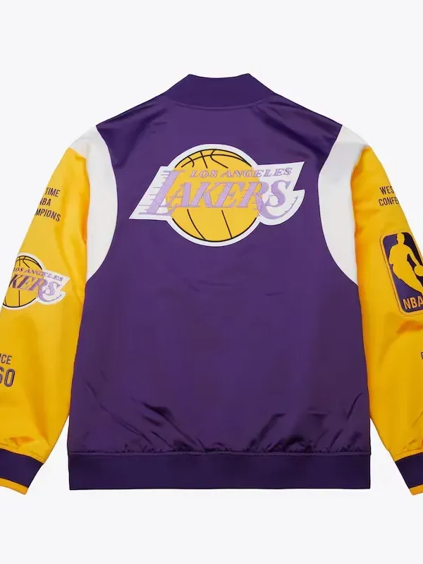 Los Angeles Lakers Team Origins Purple Satin Jacket