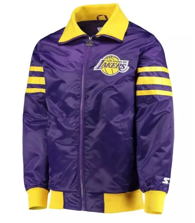 Los Angeles Lakers The Captain II Purple Varsity Satin Jacket