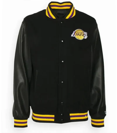 Los Angeles Lakers Training Team Logo Black Varsity Jacket