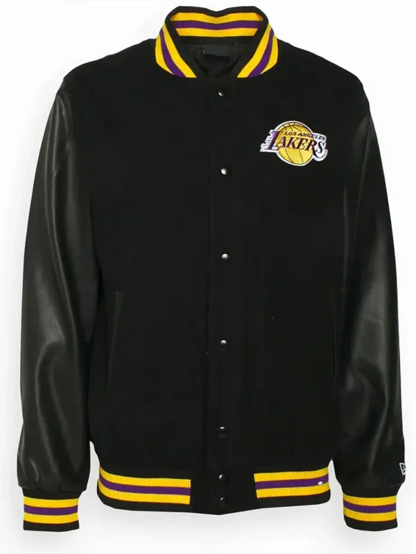 Los Angeles Lakers Training Team Logo Black Varsity Jacket