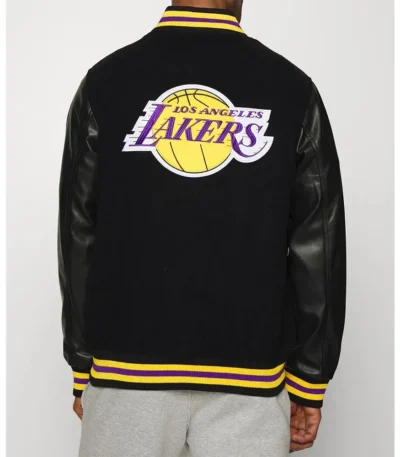 Los Angeles Lakers Training Team Logo Black Varsity Jacket