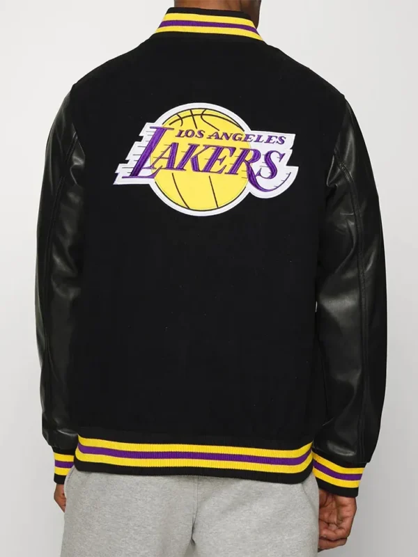 Los Angeles Lakers Training Team Logo Black Varsity Jacket