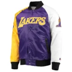 Los Angeles Lakers Tricolor Remix Varsity Satin Jacket