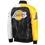 Los Angeles Lakers Tricolor Remix Varsity Satin Jacket