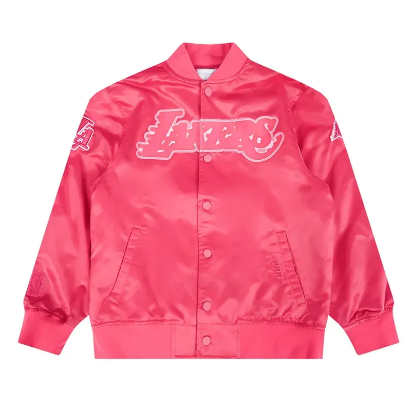 Los Angeles Lakers Triple Pink Satin Jacket Los Angeles Lakers Triple Pink Satin Jacket