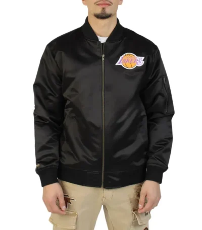 Los Angeles Lakers Vintage Logo Lightweight Satin Jacket