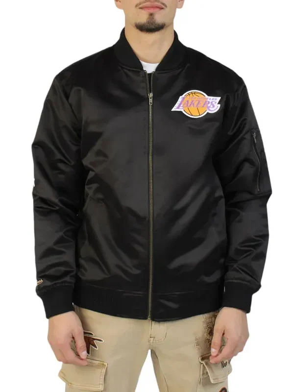 Los Angeles Lakers Vintage Logo Lightweight Satin Jacket
