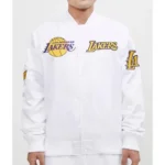Los Angeles Lakers White Satin Jacket